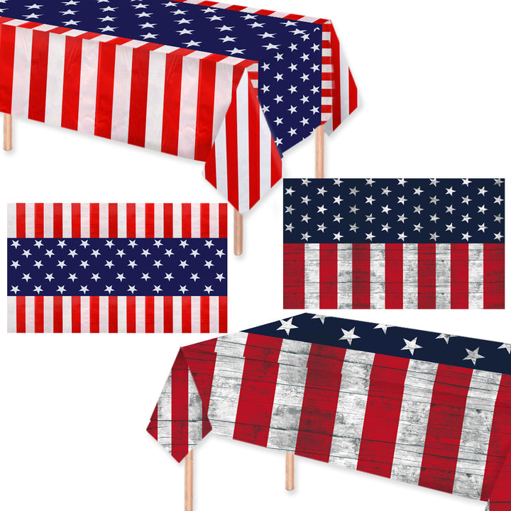 Unisex non-large waterproof party tablecloth with star stripe motif Bowlift