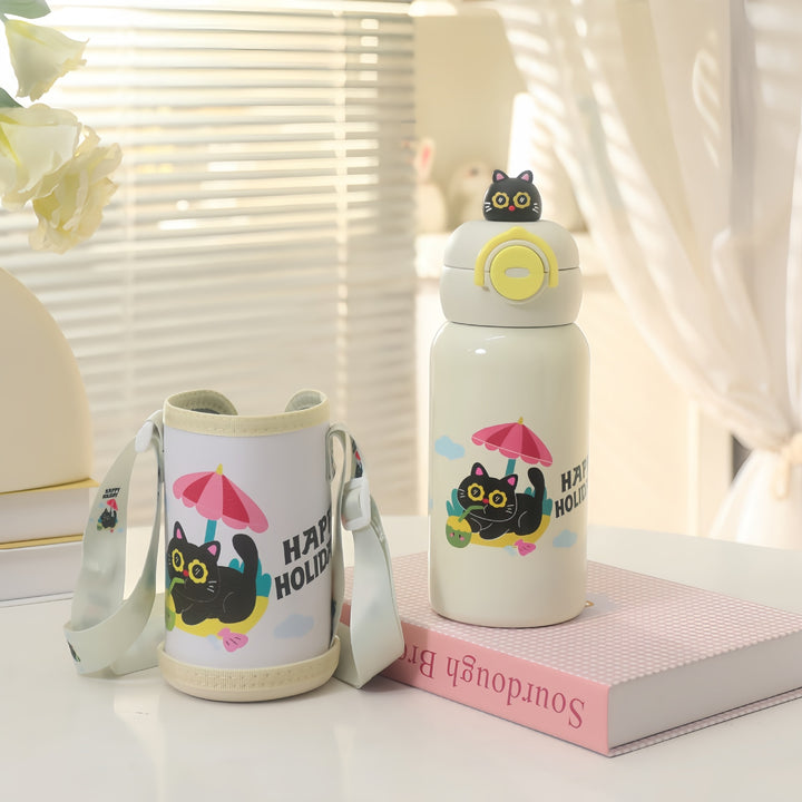 Women’s insulated bottle with cute cat design Bowlift