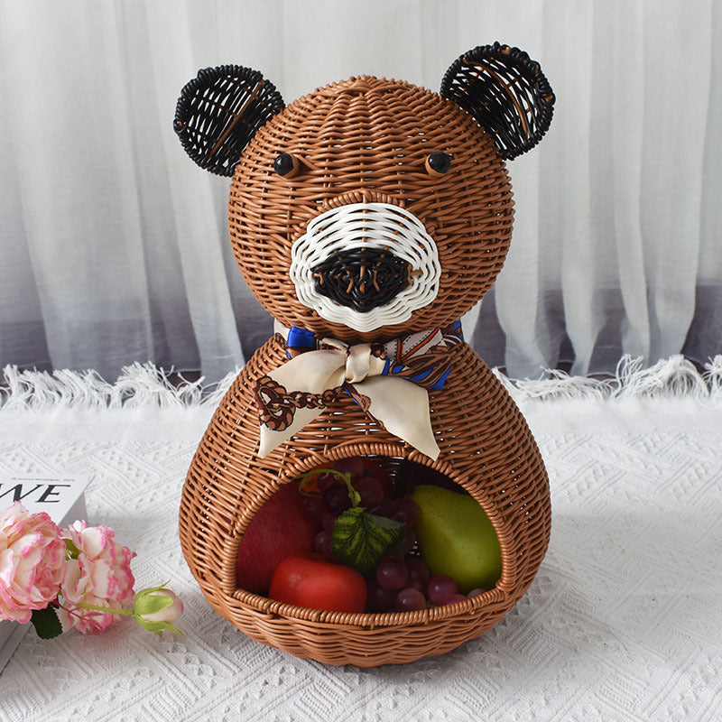Cute Bear-Shaped Decorative Storage Basket Bowlift