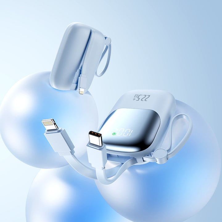 portable fast-charging power bank with integrated cable Bowlift