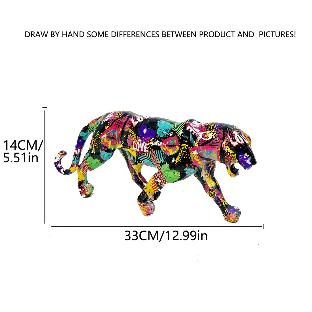 Decorative leopard figure made of resin Bowlift