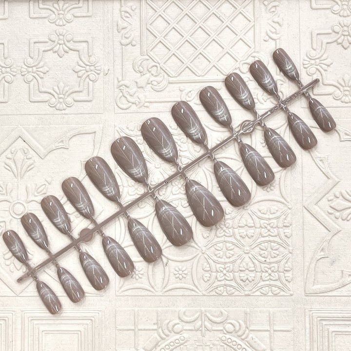 Glossy Elegant Almond-Shaped Press-On Nails Bowlift