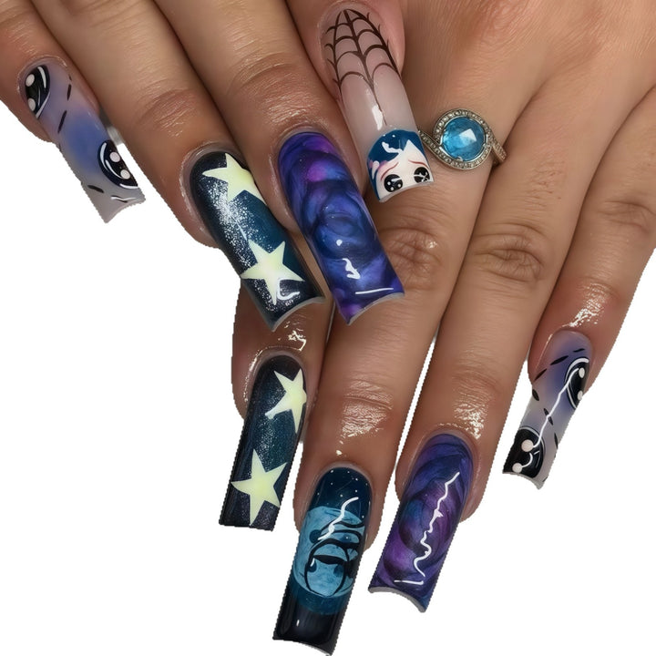 Artistic Cosmic Nail Design Bowlift