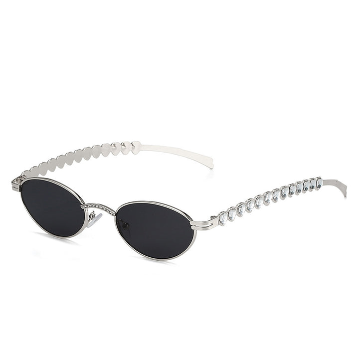 Elegant Rhinestone-Embellished Cat-Eye Glasses Bowlift