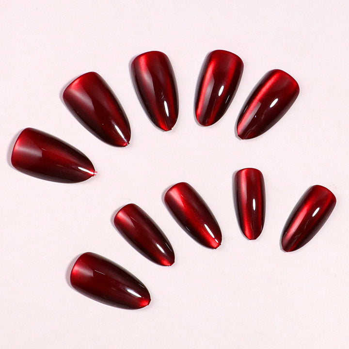 Glossy Almond-Shaped Press-On Nail Set Bowlift