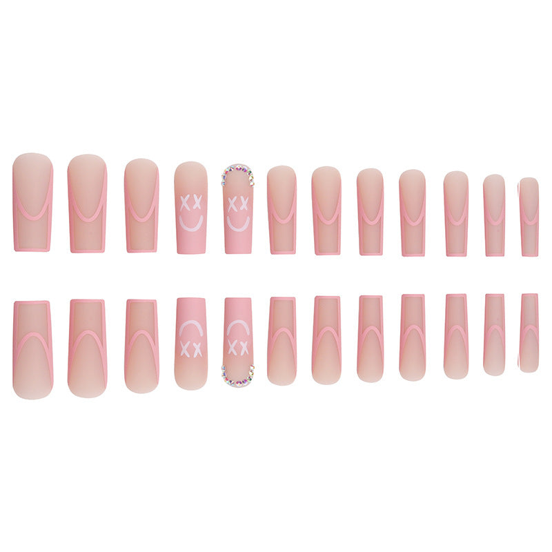 Long Square Press-On Nails with Elegant Design Bowlift