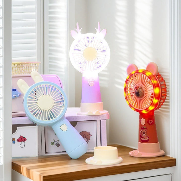 Portable USB Hand Fan with Integrated LED Light Bowlift