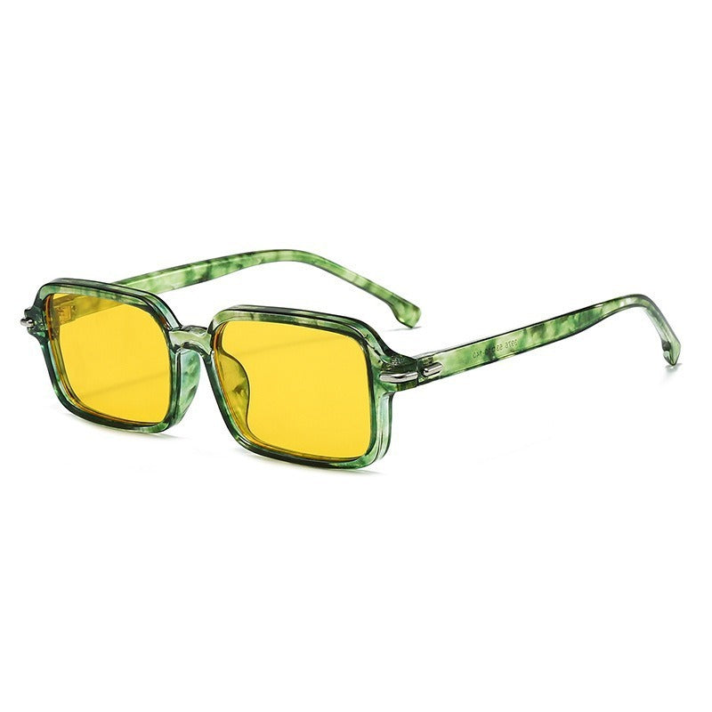 Women's fashionable square sunglasses with stylish plastic frame and blue lenses Bowlift