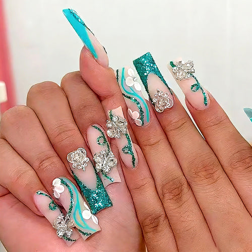 Luxury Crystal-Embellished Press-On Nails Bowlift