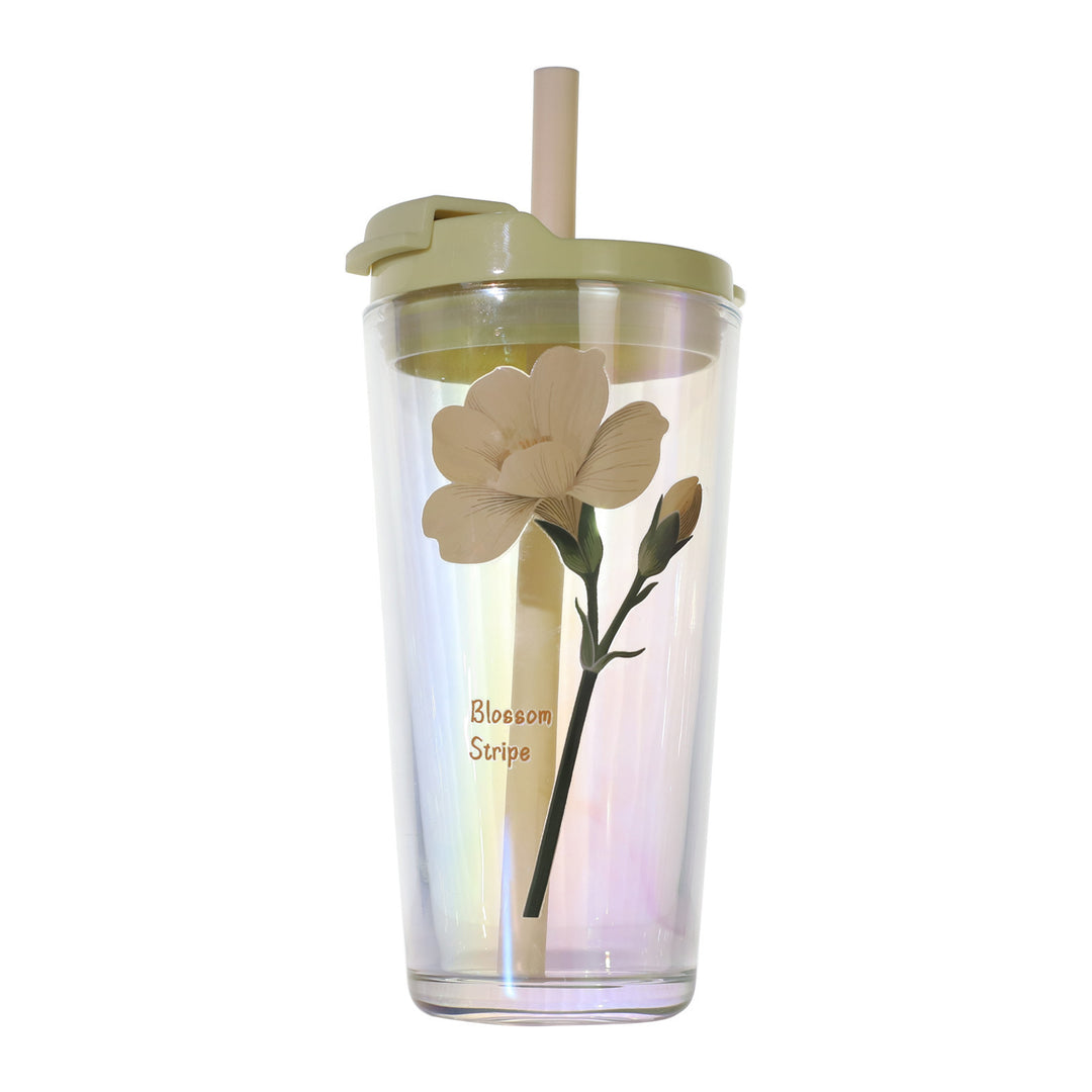 Women's drinking cup with practical silicone protective sleeve and decorative floral patterns Bowlift
