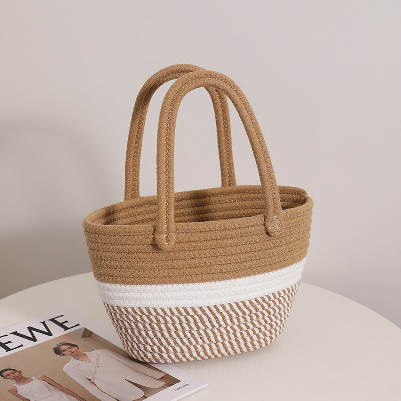 Fashionable Handbag Made of Braided Textile Bowlift