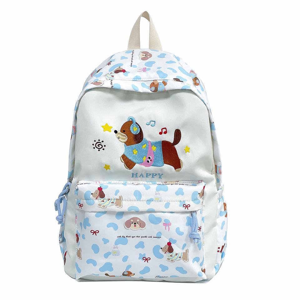 Backpack with Cheerful Dog Design and Multifunctional Compartment Layout Bowlift