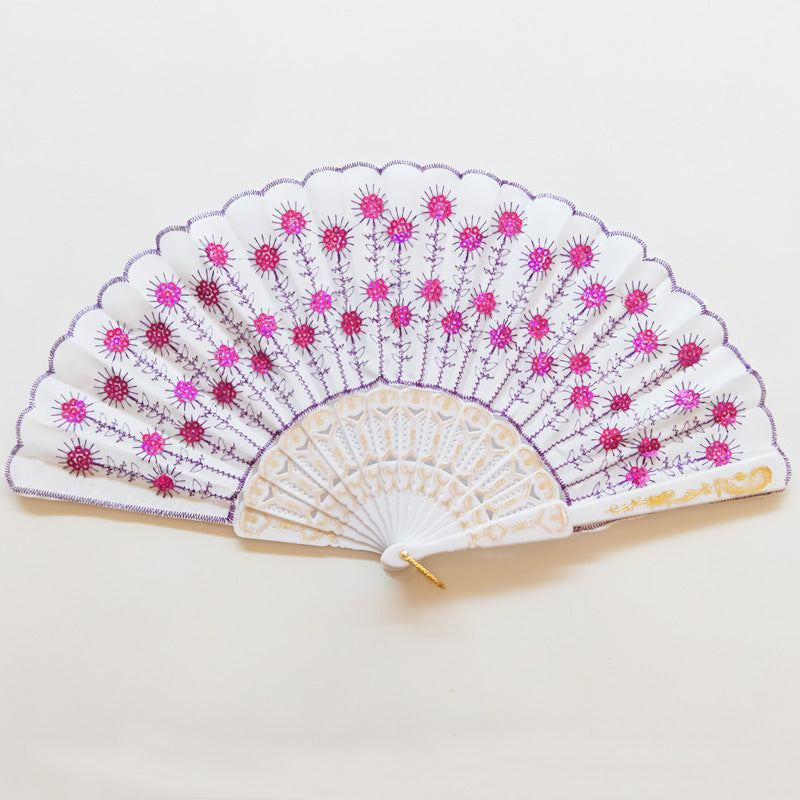 Women's high-quality lace fan with artistic floral motifs Bowlift