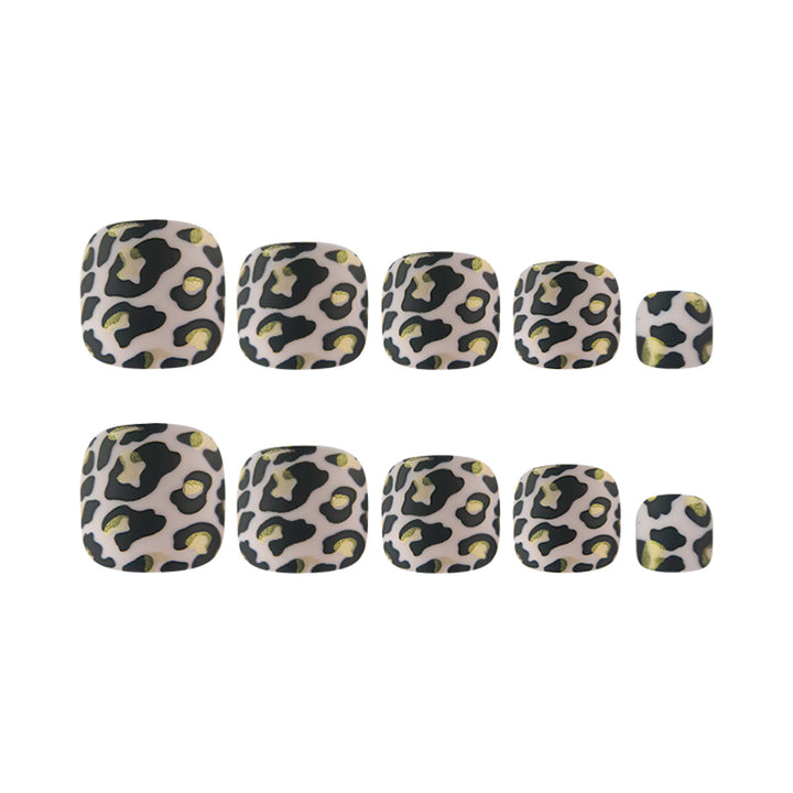 Artistic Leopard Print Toe Nail Art Bowlift