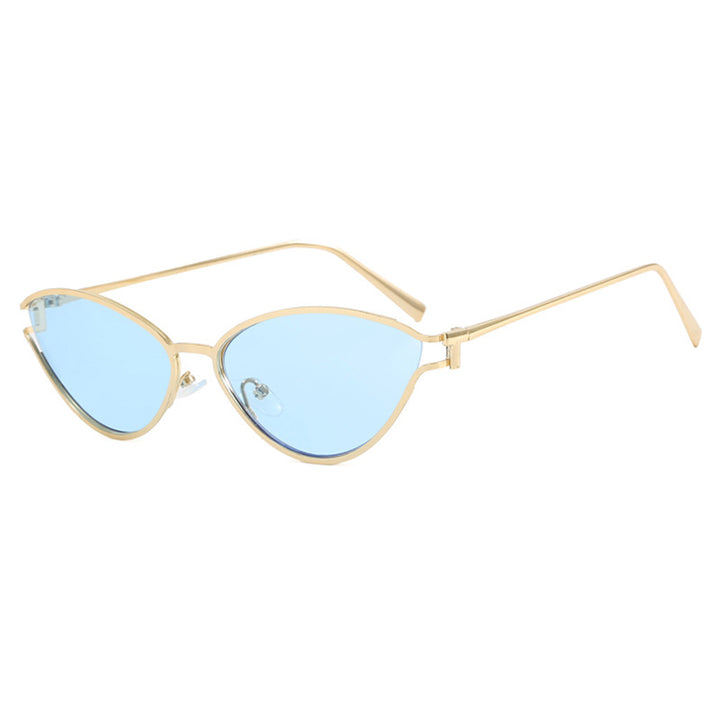 Women's Cat-Eye Sunglasses with Protective UV Filter and Elegant Metal Frame Bowlift