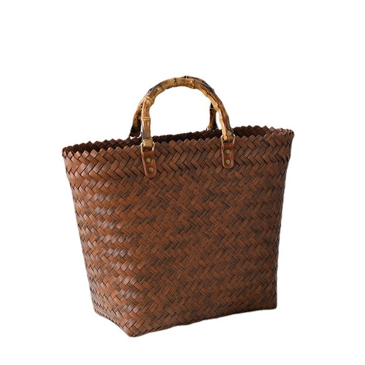 Handmade basket bag with stylish braiding pattern Bowlift