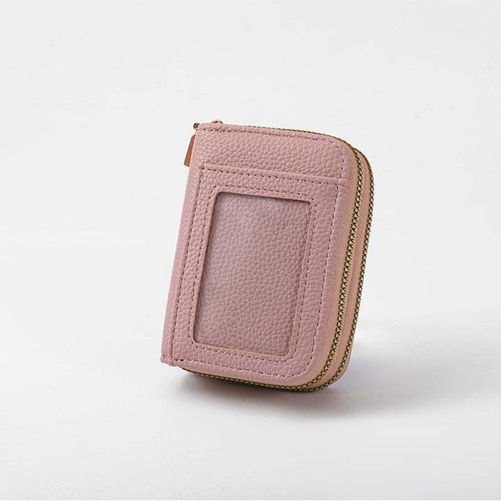Leather Slim Zippered Coin Wallet Bowlift