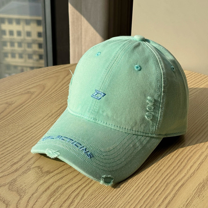 Men's Distressed Denim Baseball Cap Bowlift