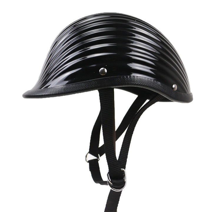 Classic Ribbed Motorcycle Helmet Bowlift