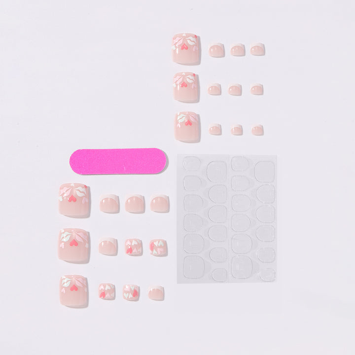 Nail art set with romantic heart and floral designs Bowlift