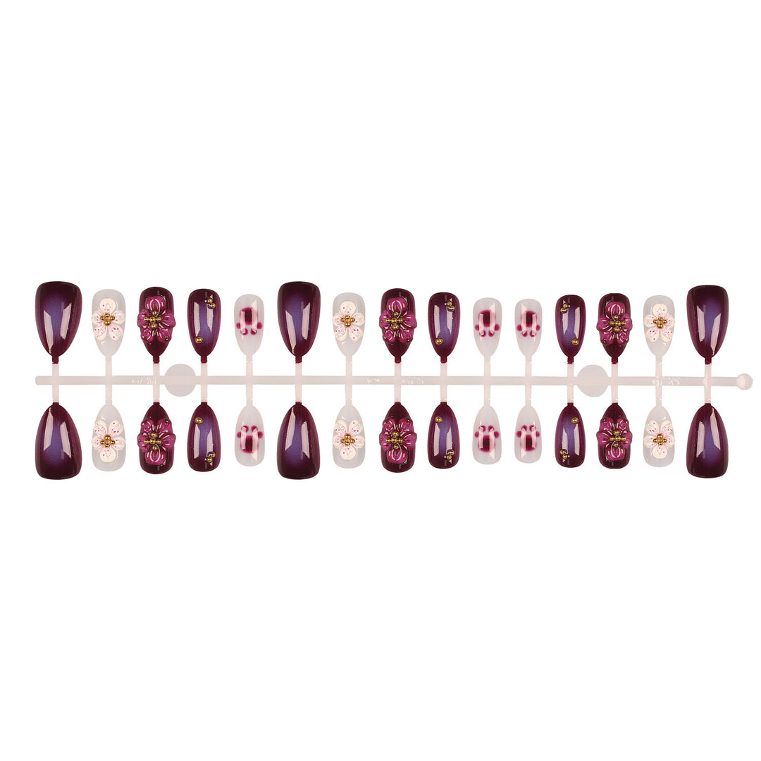Gothic Floral Press-On Nail Art