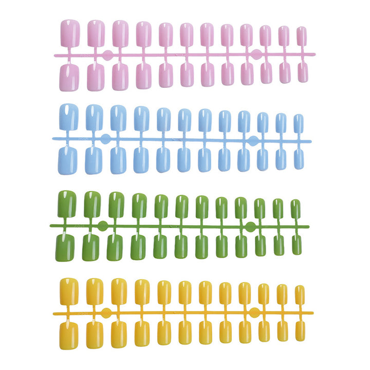 Glossy Press-On Nail Set with Creative Colorful Styles Bowlift