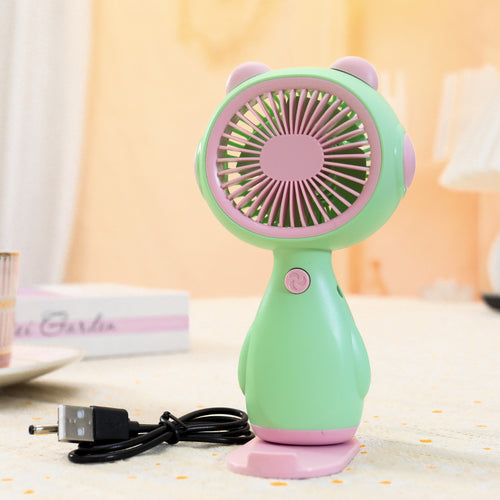 Women Portable Mini Fan with Animal Ears Bowlift