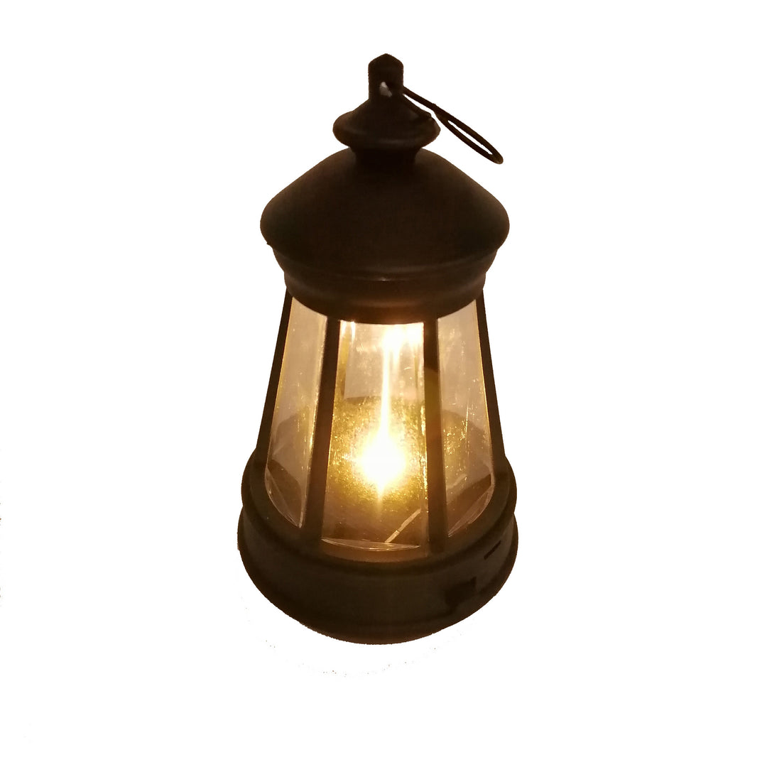 Vintage Metal Tabletop Lantern With Warm LED Fairy String Rechargeable USB Port And Portable Hanging Handle Bowlift