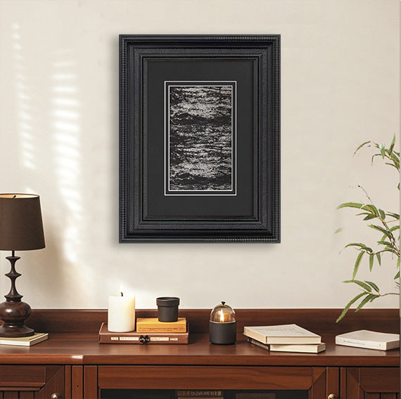 Framed Abstract Black and White Artwork
