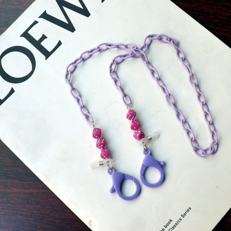 Fashionable glasses holder chain made of plastic with colorful beads Bowlift
