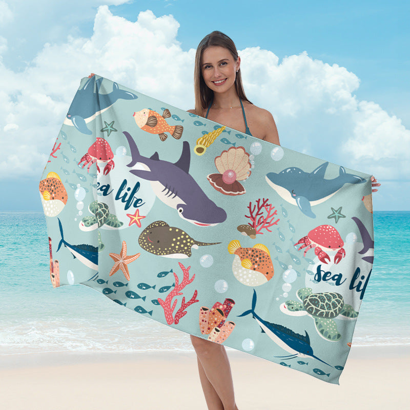 Beach towel with maritime star pattern Bowlift