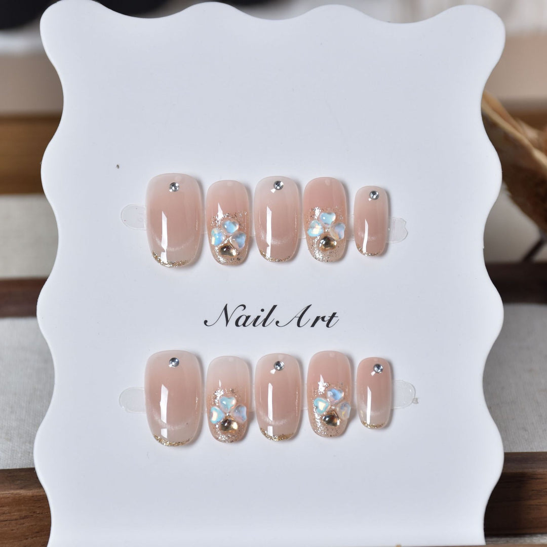 Decorative Floral Press-On Nail Art Bowlift