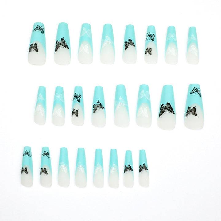 Artificial nail extensions with butterfly design Bowlift