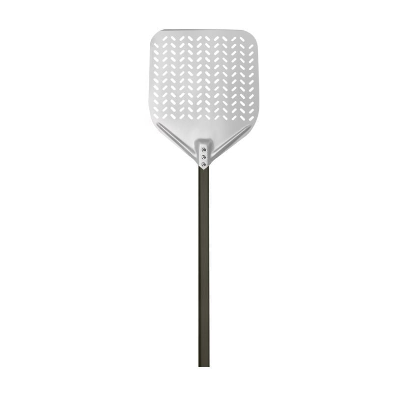 perforated aluminum pizza peel with long ergonomic reinforced handle Bowlift