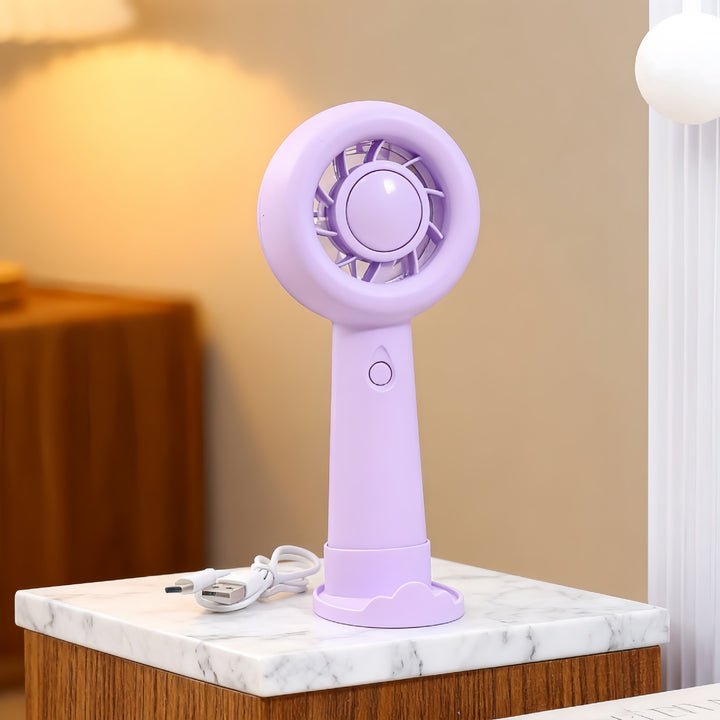 Ladies Portable Hand Fan with Ergonomic Design and USB Charging Function Bowlift