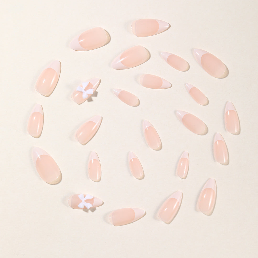 Elegant French Tip Acrylic Nail Art Extensions Bowlift