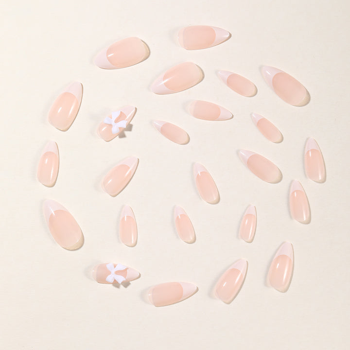 Elegant French Tip Acrylic Nail Art Extensions Bowlift