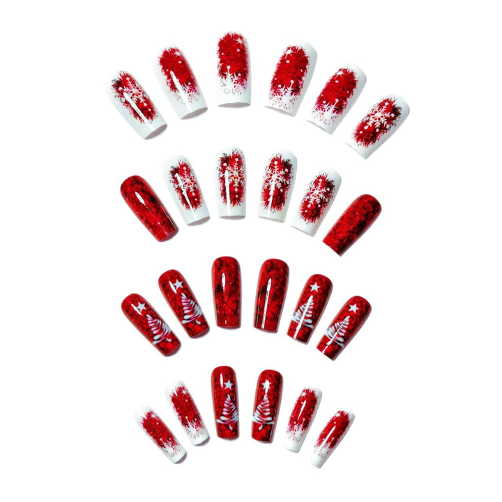 Artificial nails with festive Christmas design Bowlift