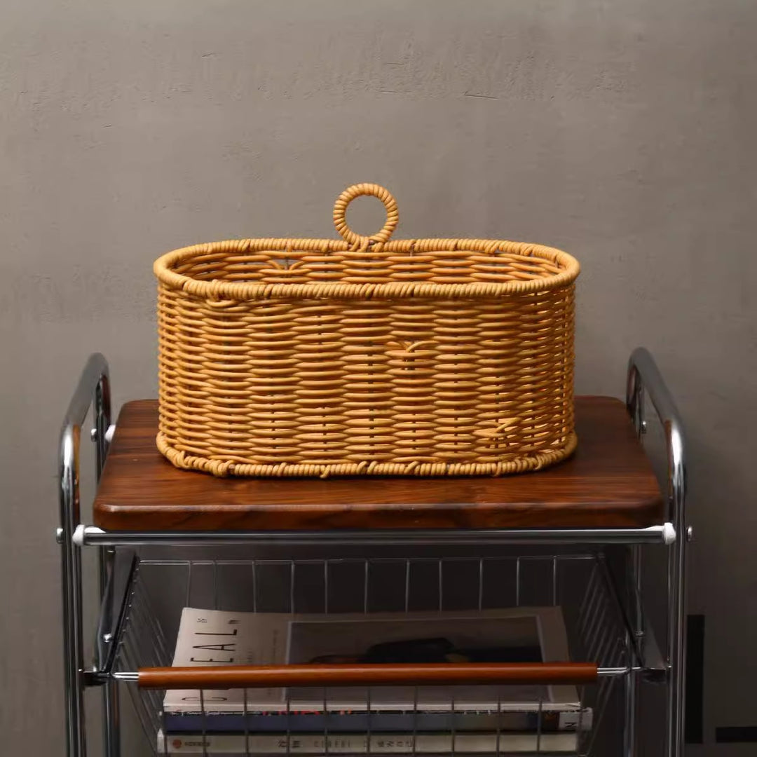 Handwoven willow basket with animal motif Bowlift