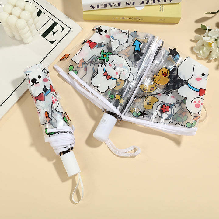 Women Pet Motif Umbrella Bowlift