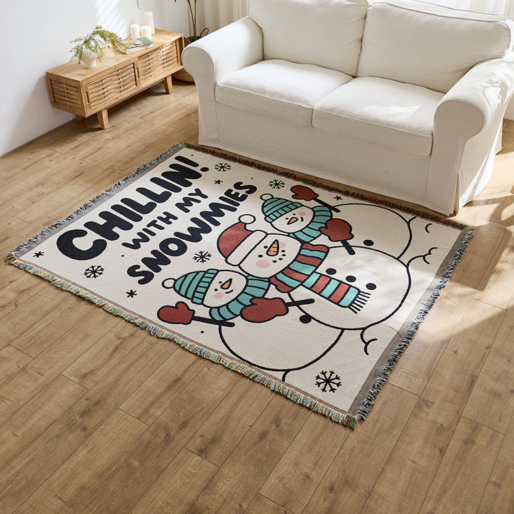 Cozy Festive Cartoon Throw Blanket