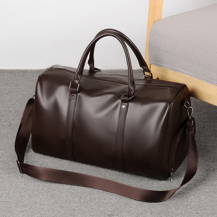 Elegant Synthetic Leather Travel Duffel Bag Bowlift