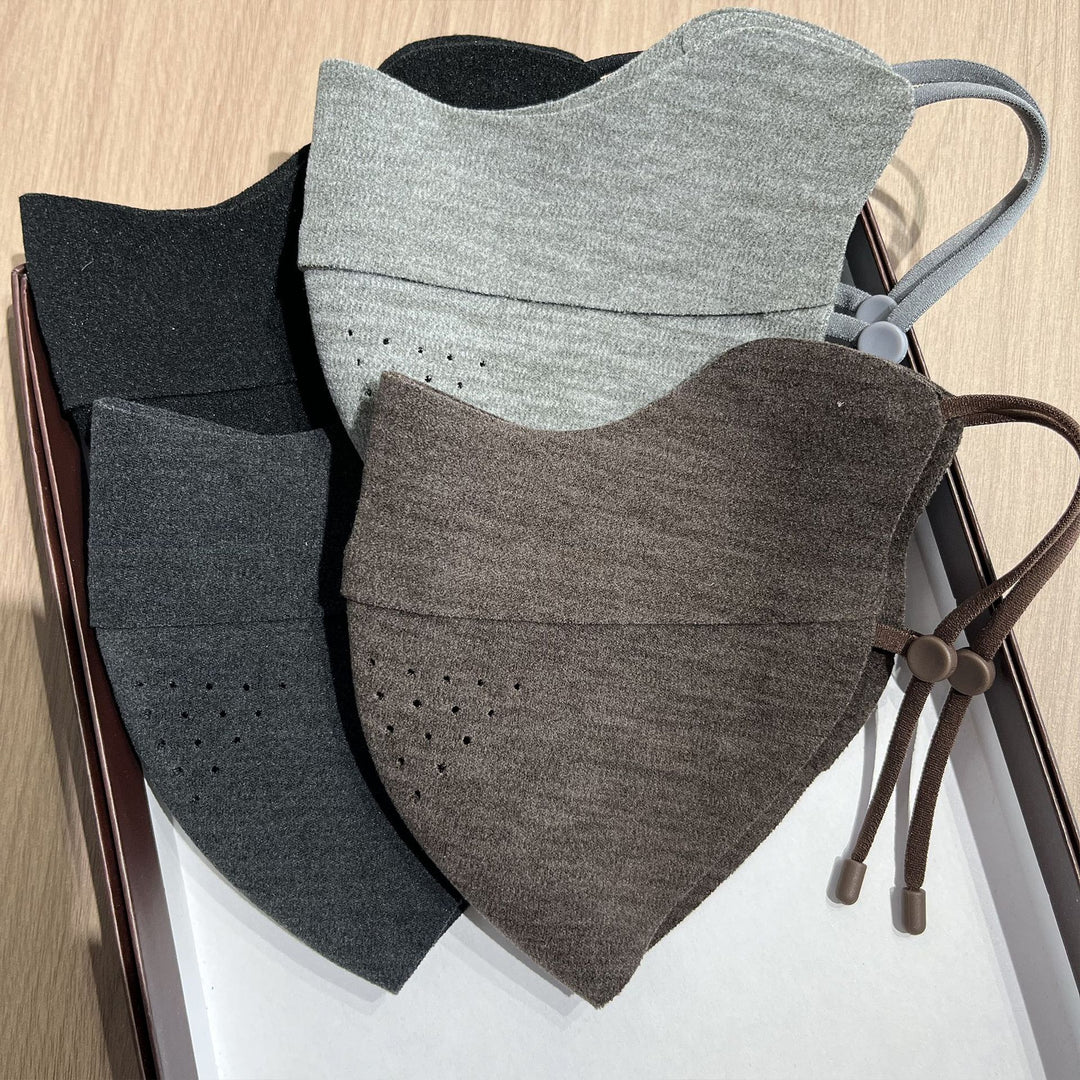 Sueded Reusable Face Mask with Breathable Perforation & Adjustable Ear Loops Bowlift