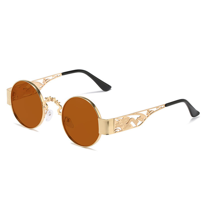 Women's artistic round sunglasses with elegant filigree frame Bowlift