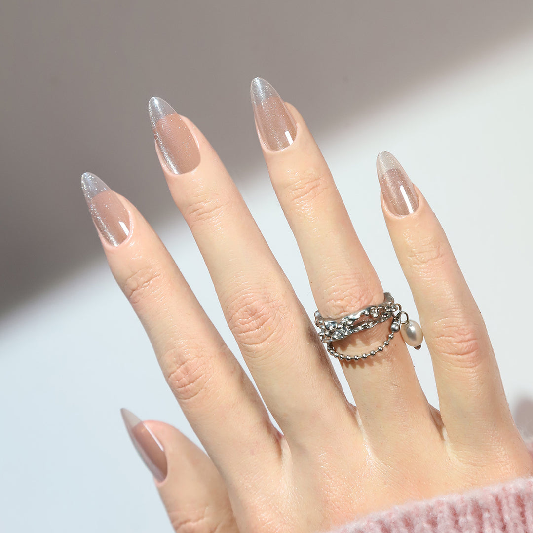 Elegant Long Stiletto Gel Press-On Nails Bowlift