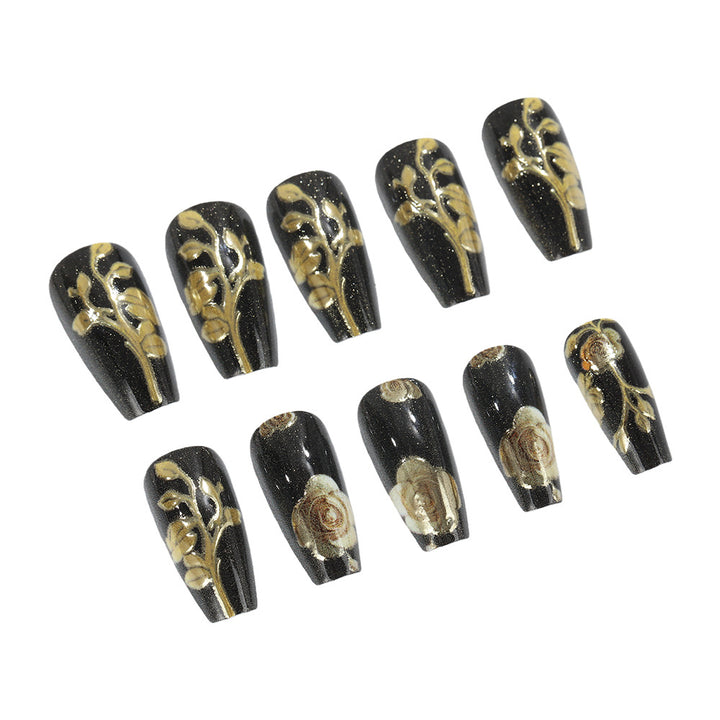 Artful nail tips with floral accents Bowlift