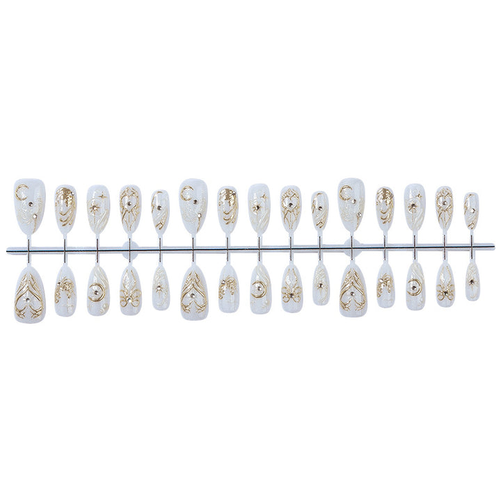 Premium Decorative Press-On Nail Art Set with Glamorous Accents Bowlift