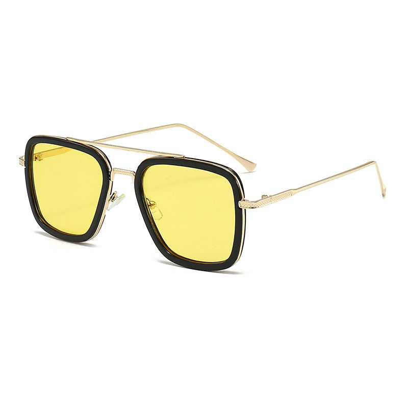 Women's fashionable square sunglasses with glamorous metal frame Bowlift