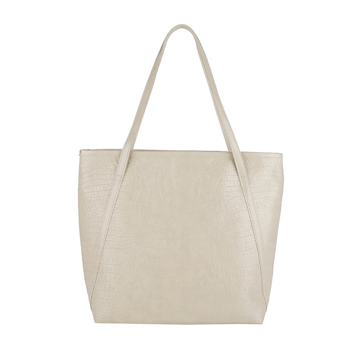 Crocodile-Embossed Leather Tote Bag Bowlift