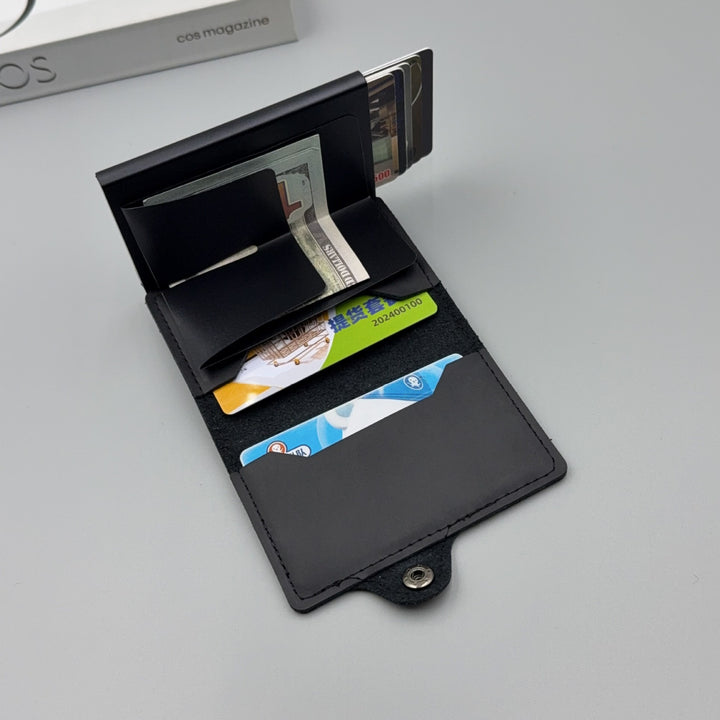 Carbon-Texture RFID Blocking Slim Card Wallet with Belt Clip Bowlift